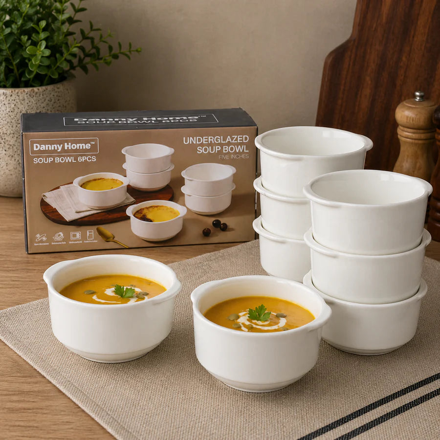 Danny Home Ceramic Soup Bowl Set 6pcs
