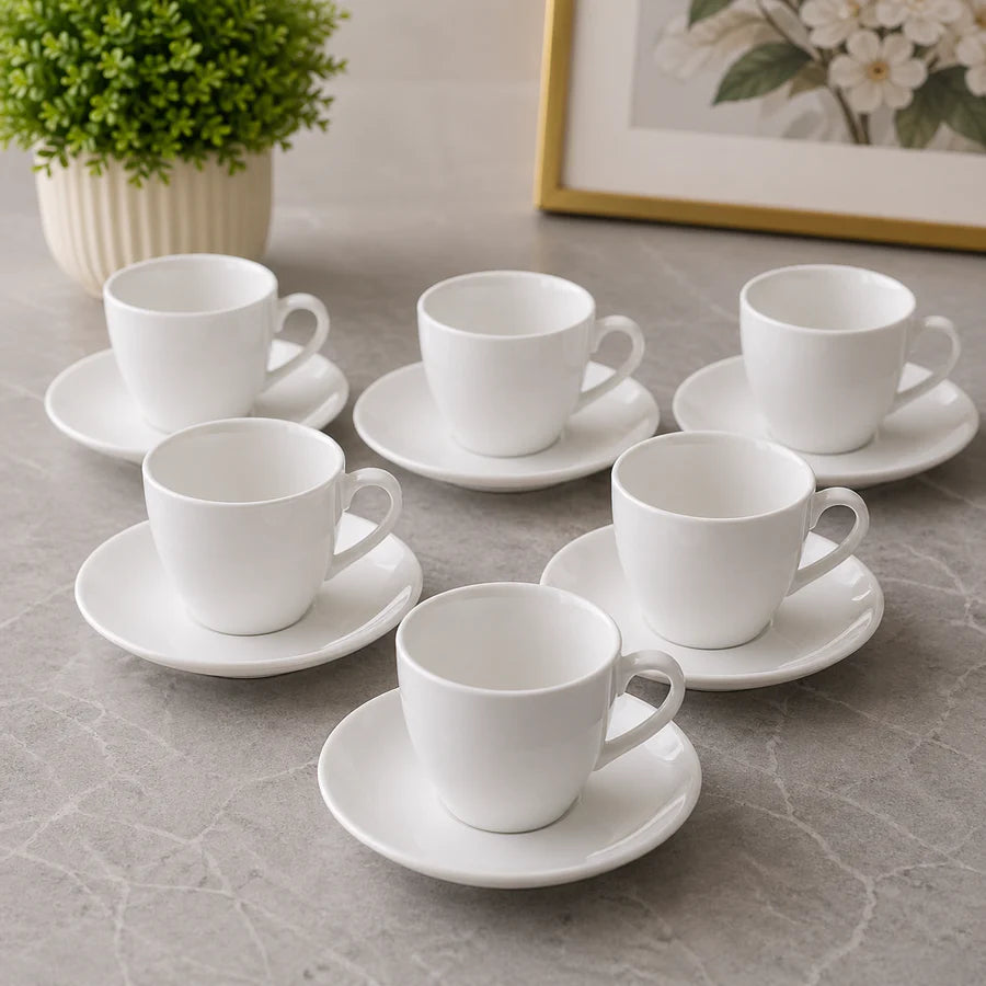 Brilliant 6-Piece Ceramic Cup & Saucer Set