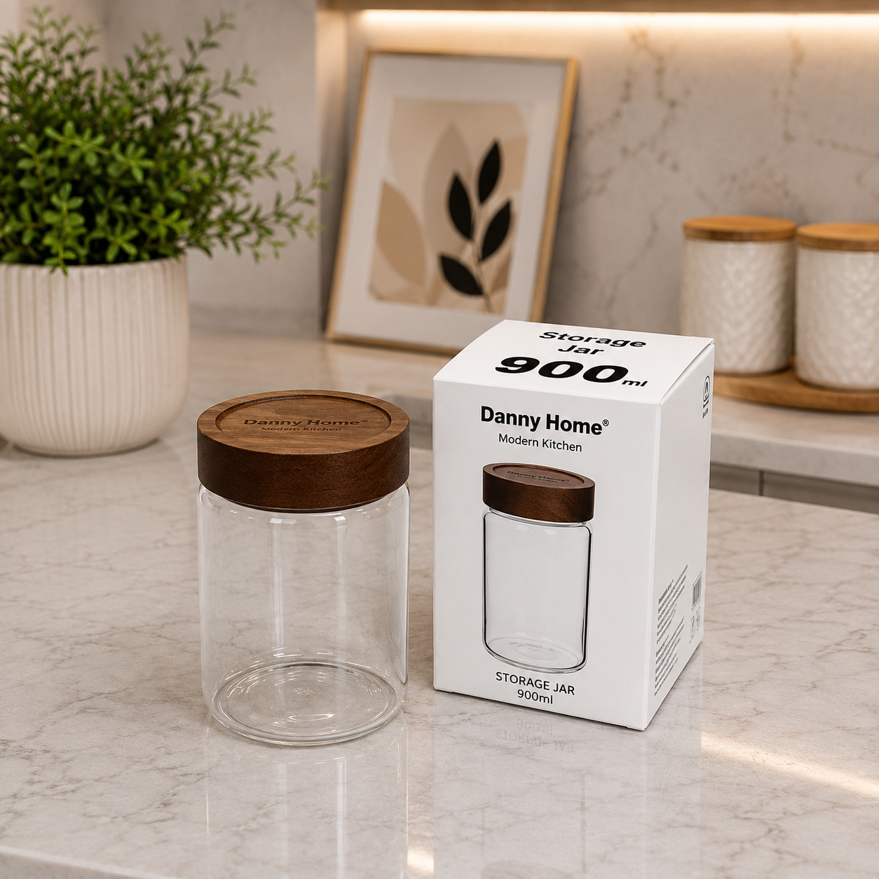 Danny Home Glass Storage Jar – 900ml