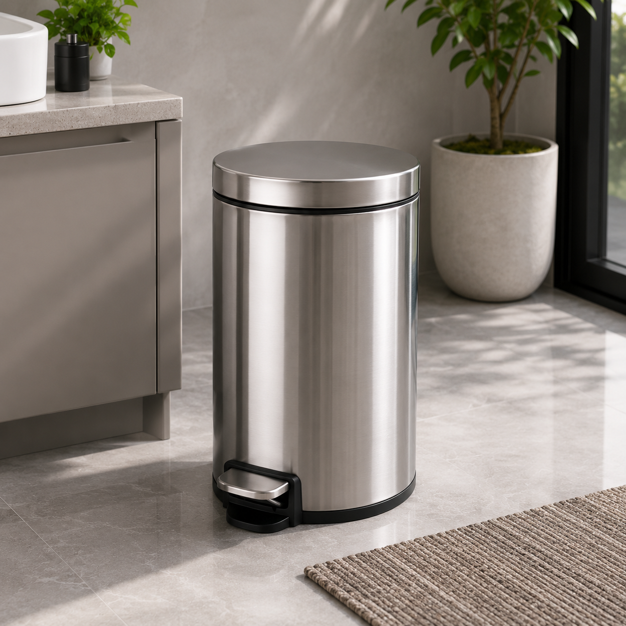 Danny Home Stainless Steel Pedal Trash Can – 12L
