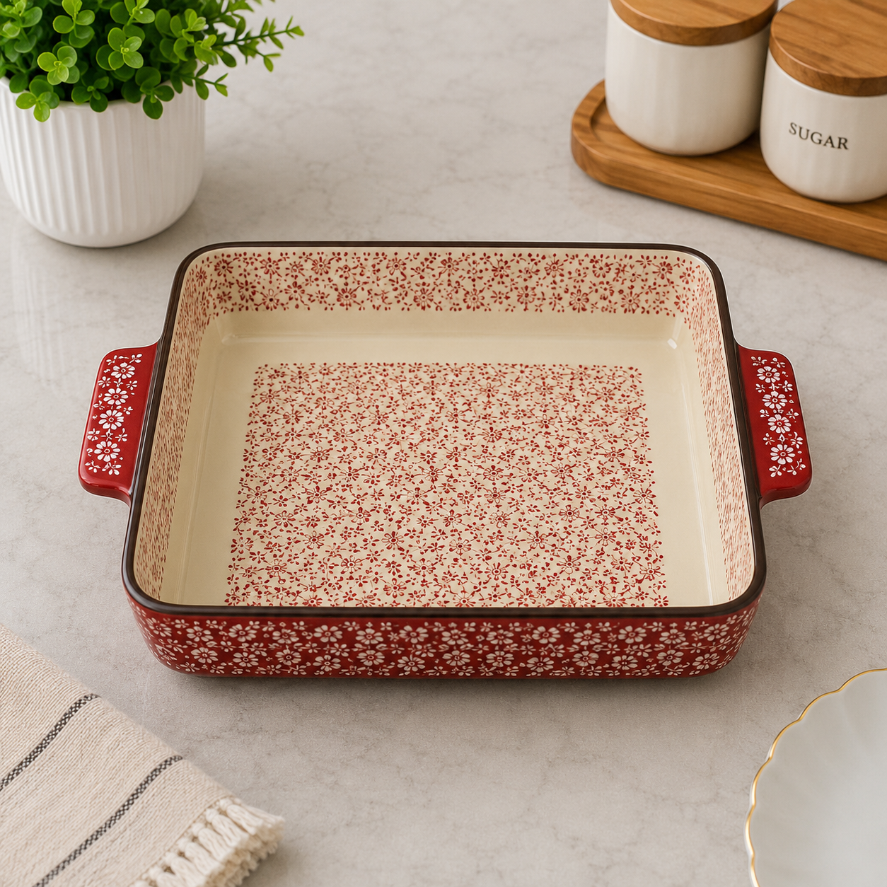 Danny Home Rectangular Ceramic Baking Tray