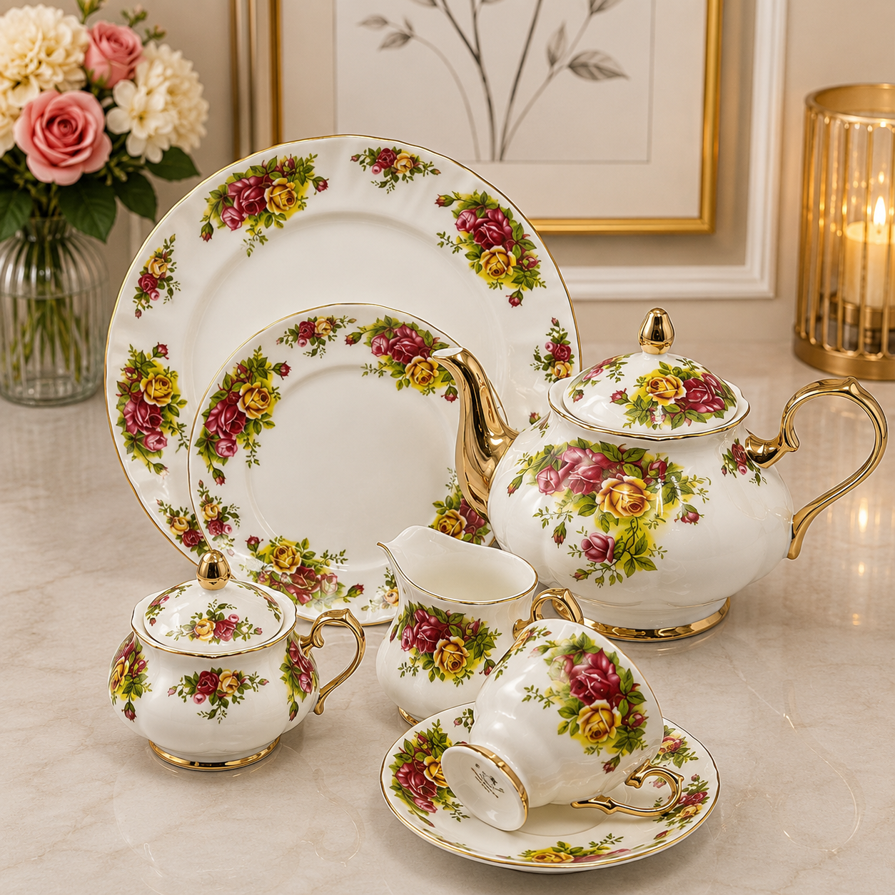 Royal Albert 24 Pcs Tea Set – Royal Rose