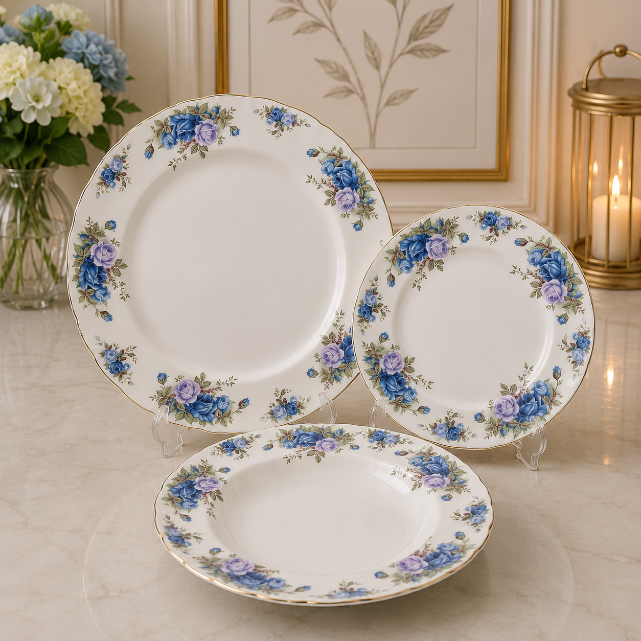 Royal Albert Blue Blossom 18-Piece Plate Set