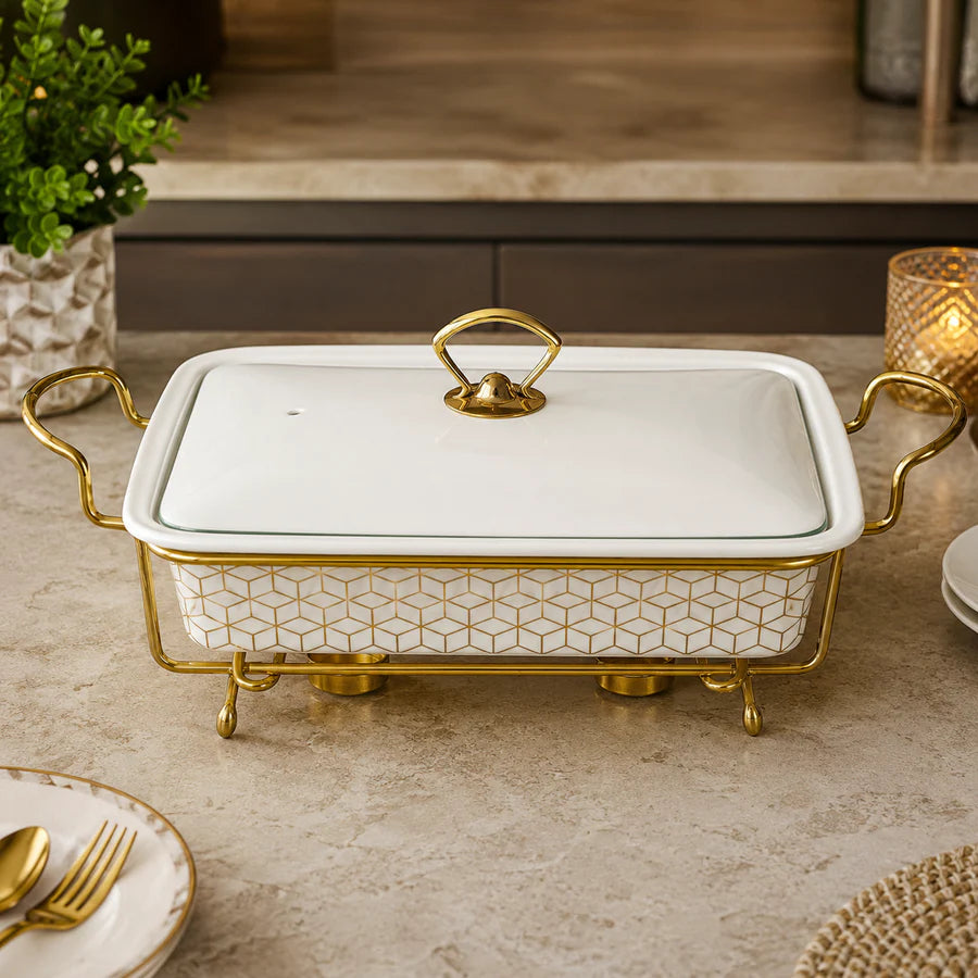 Brilliant Imperial Luxe 13" Ceramic Casserole with Metal Stand