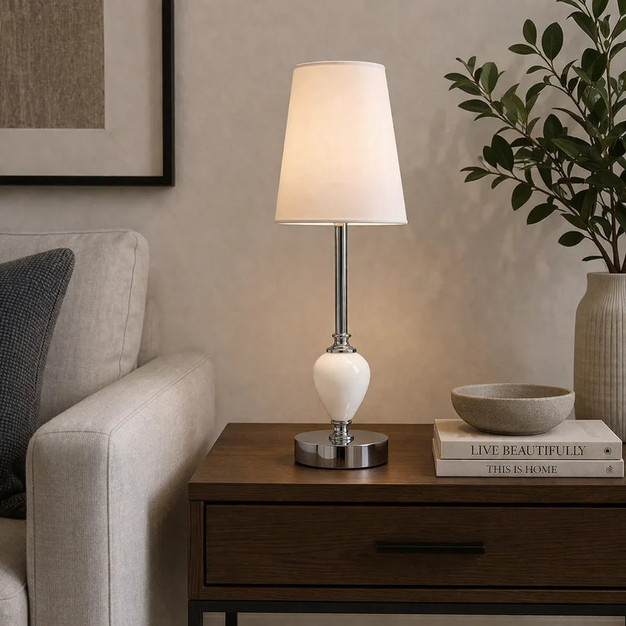 Danny Home White Table Lamp 41.5cm