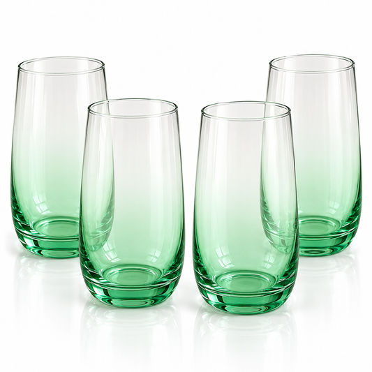 Danny Home Green Ombre Highball Glass Set – 410ml (4 Pcs)