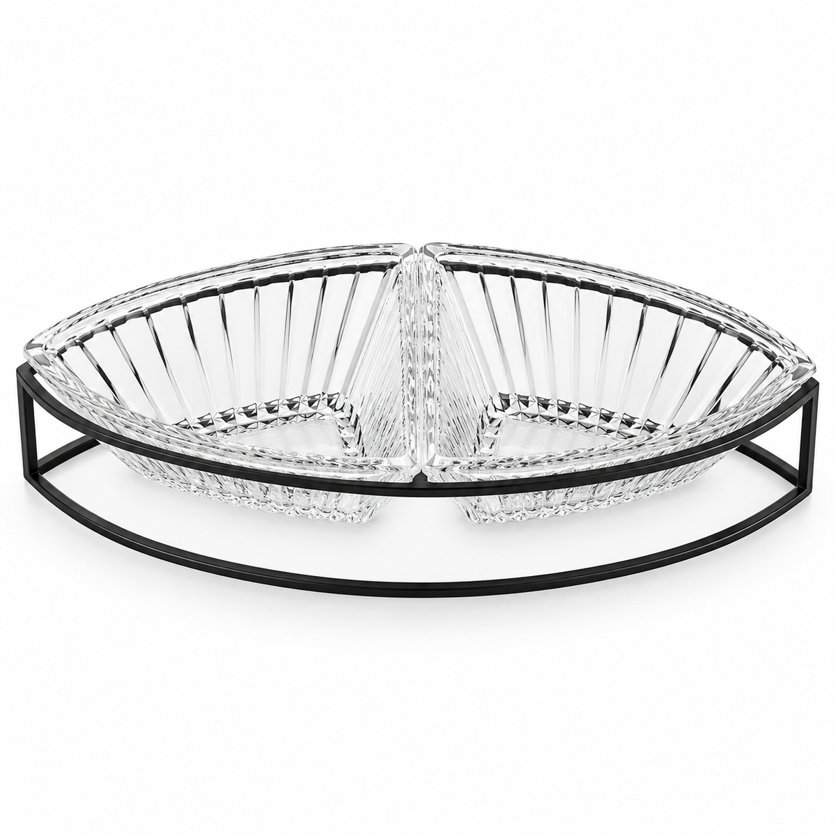 Danny Home 2-Section Glass Snack Bowl Set