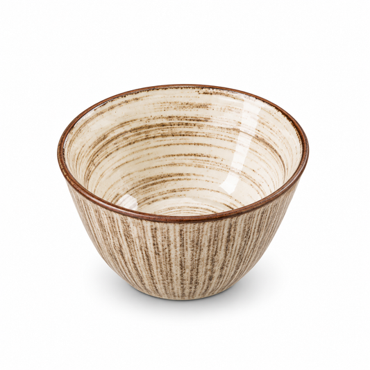 Danny Home 3.75" Ceramic Cake Bowl – Modern Textured Dessert Bowl