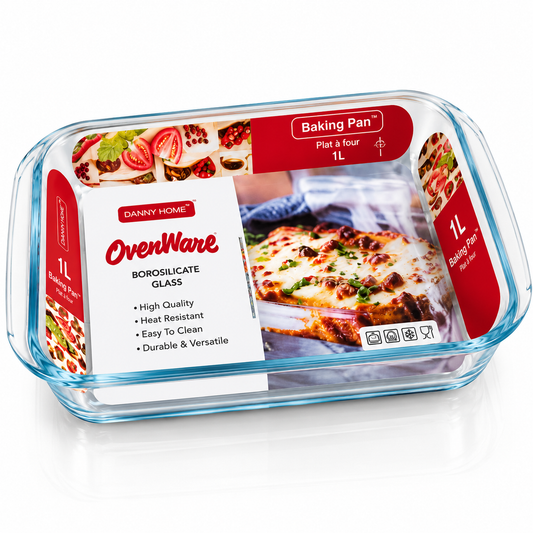Danny Home Borosilicate Glass Baking Pan – 1L