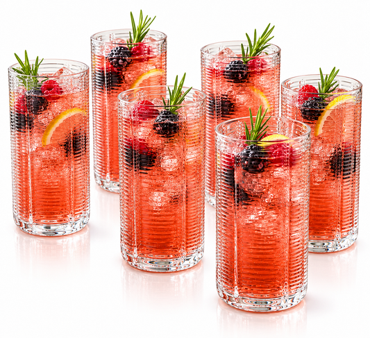 Crystal Round Glass Set - Set of 6