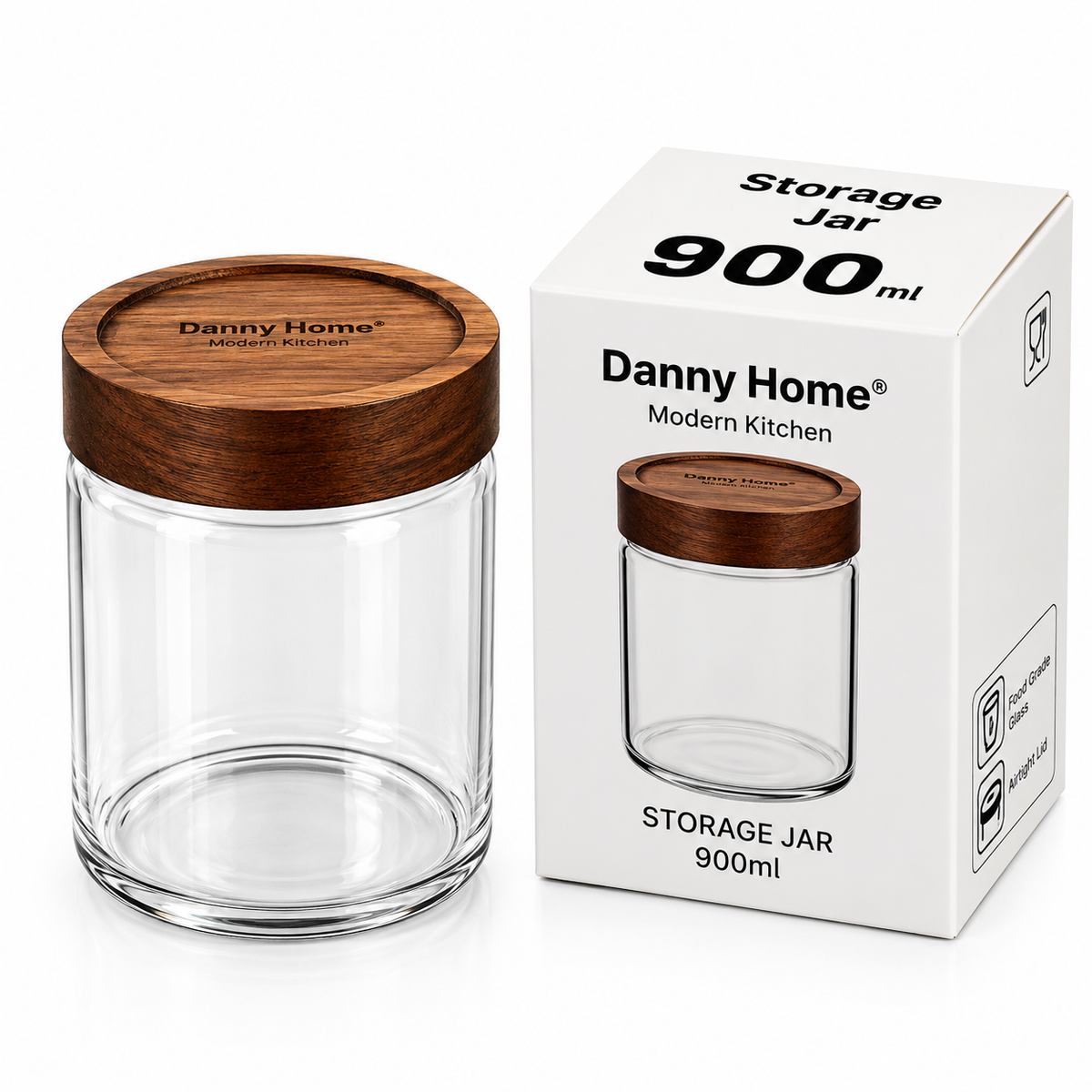 Danny Home Glass Storage Jar – 900ml