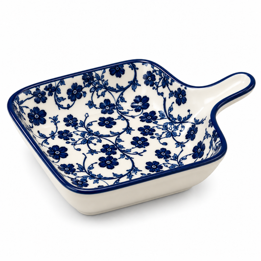 Danny Home Blue Flower 4.75-Inch Ceramic Serving Dish