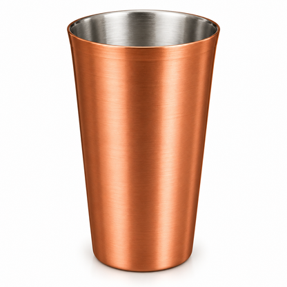 Luxury Copper Double Wall Plain Drinking Glass – 450ml