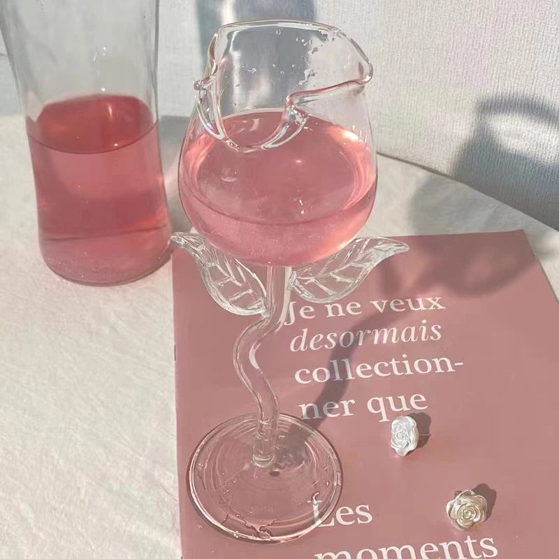 Rose Flower Shaped Glass