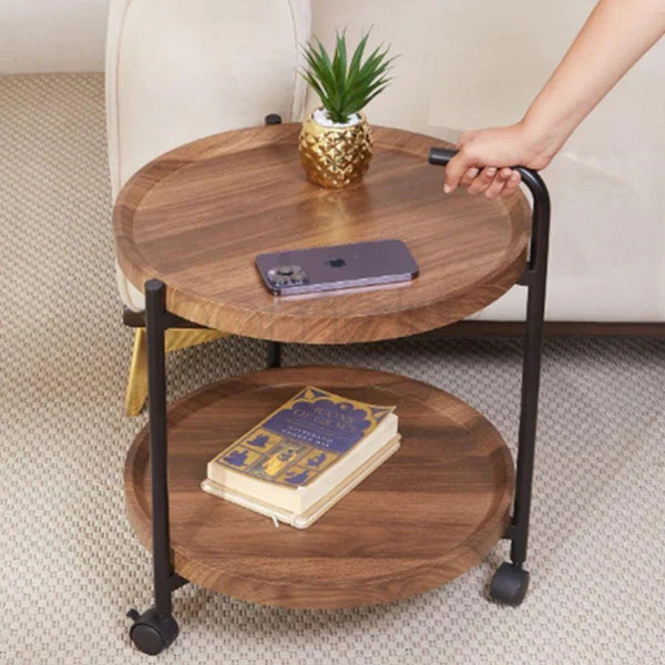2 Tier Wooden Serving Trolley