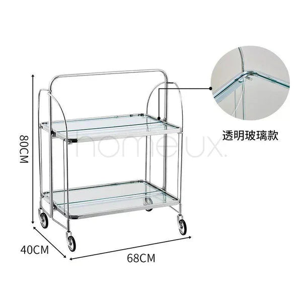 Modern Gold Folding Bar Cart Trolly - Gold