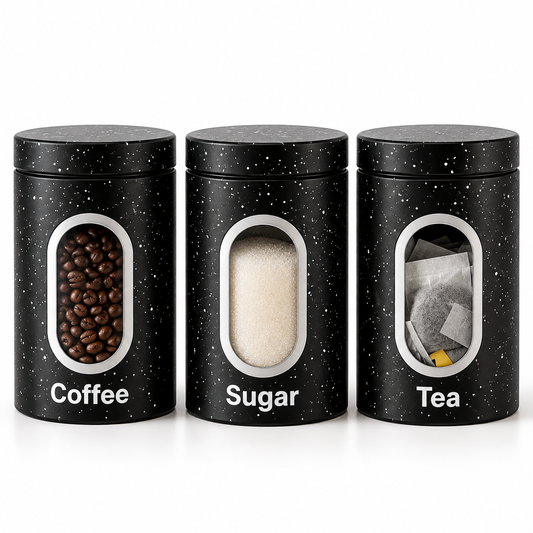 HausRoland Modern Speckled Container Set - Black