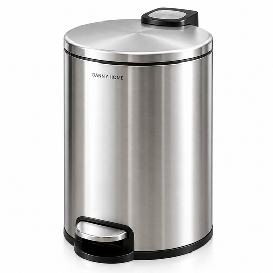 Danny Home Stainless Steel Pedal Trash Can – 30L (Round)