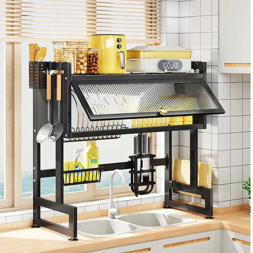 85cm Kitchen Storage Over the Sink Dish Rack With Cabinet