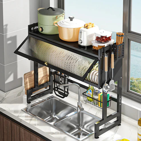 85cm Kitchen Storage Over the Sink Dish Rack With Cabinet