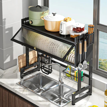 85cm Kitchen Storage Over the Sink Dish Rack With Cabinet