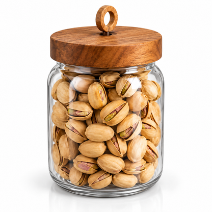 Danny Home Acacia Wood Glass Storage Jar – 500ml