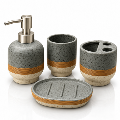 4-Piece Ceramic Bathroom Accessories Set