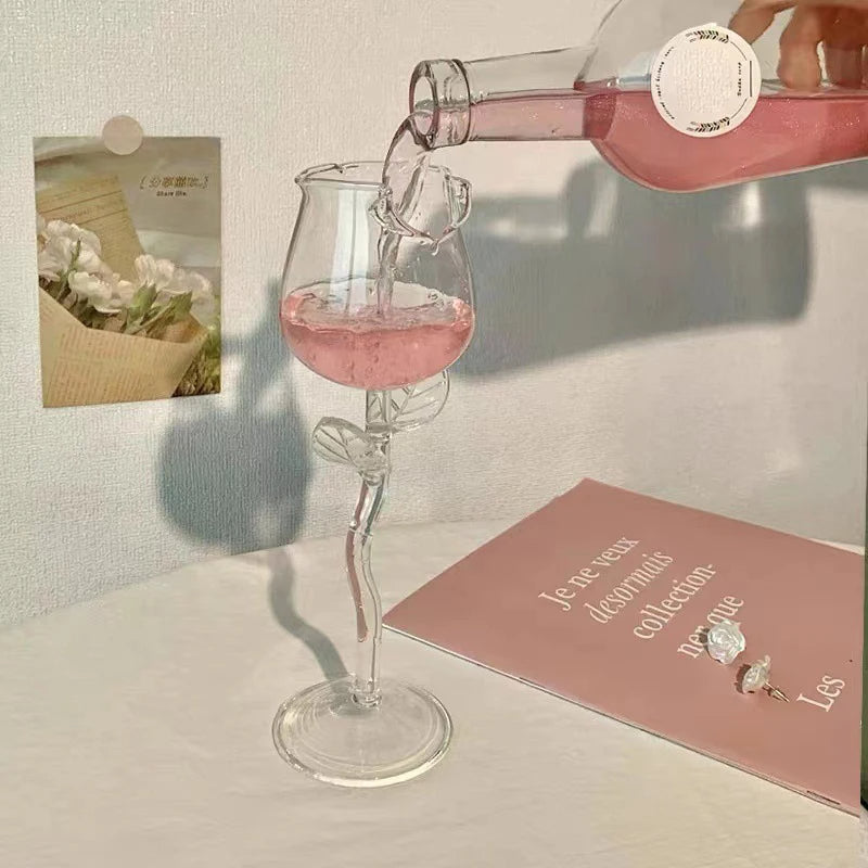 Rose Flower Shaped Glass