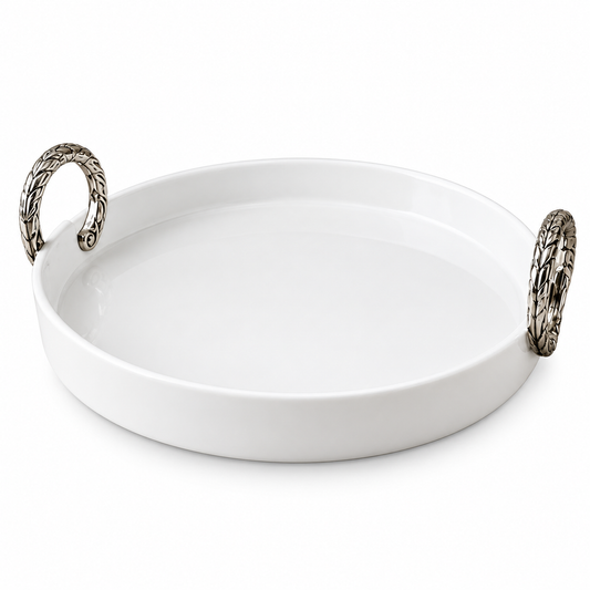 Brilliant Classic Serve 10.75" Ceramic Plate with ceramic Handles