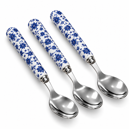 Danny Home Blue Flower Dinner Spoon Set – 3 Pieces