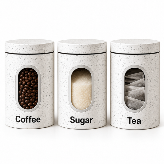 HausRoland Modern Speckled Container Set - White