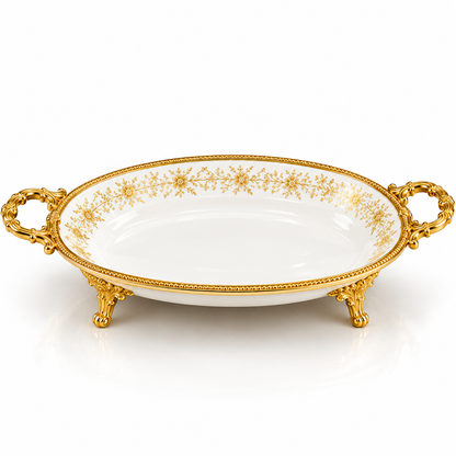Brilliant Royal Gold Oblong Deep Serving Tray – 42x21x6cm