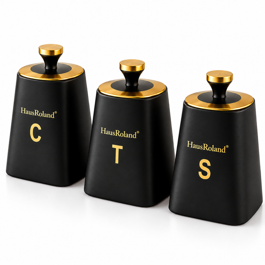 HausRoland Luxe Trio Canister Set - Black