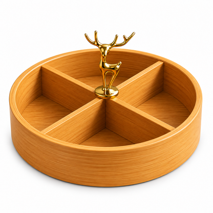 Round Wooden Dry Fruit Box with Lid