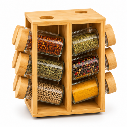 Shengya 12 Pieces Wooden Spice Rack