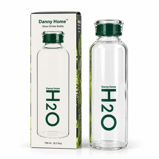 Danny Home Glass Drink Bottle – 750ml (Green)