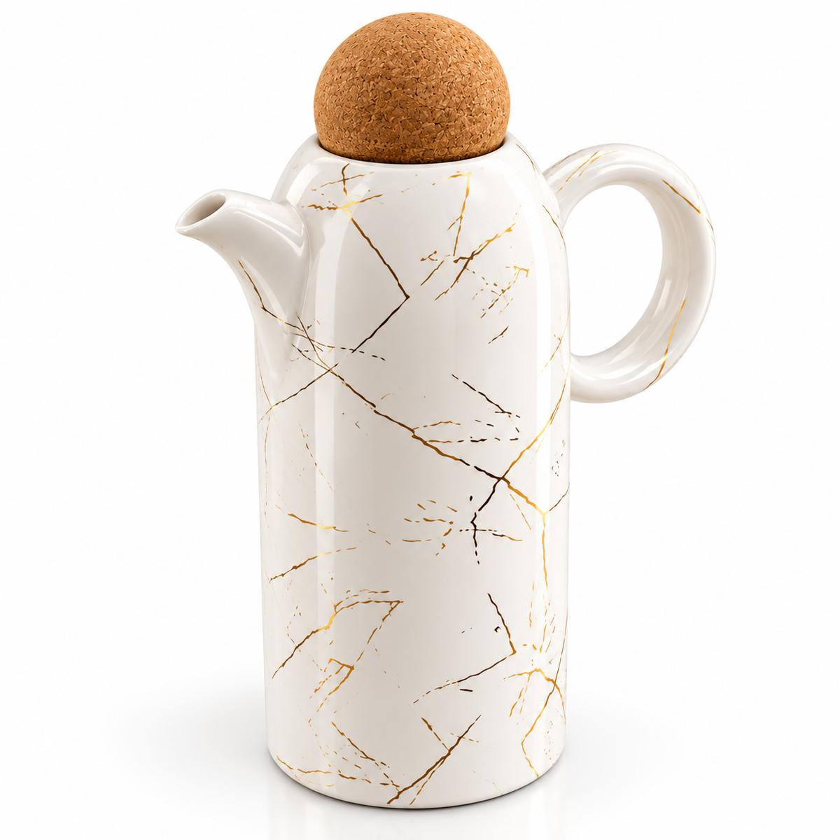 Marble Design Ceramic Oil Jug with Cork Lid
