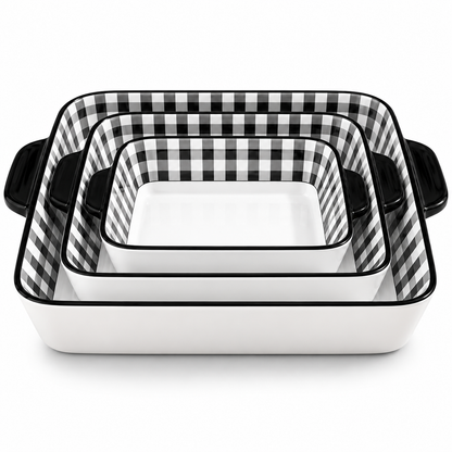 Premium Ceramic Baking Dish Set – 3 Pcs