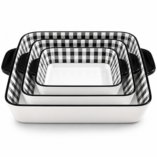 Premium Ceramic Baking Dish Set – 3 Pcs