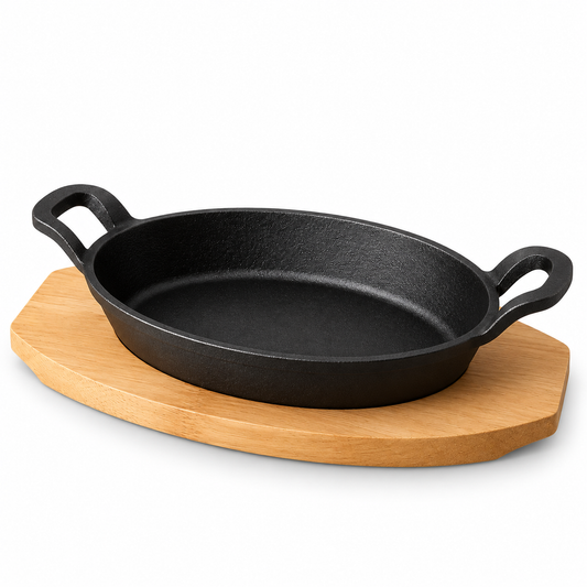 Danny Home Cast Iron Oval Griddle 22 × 15.4 × 4.2 cm
