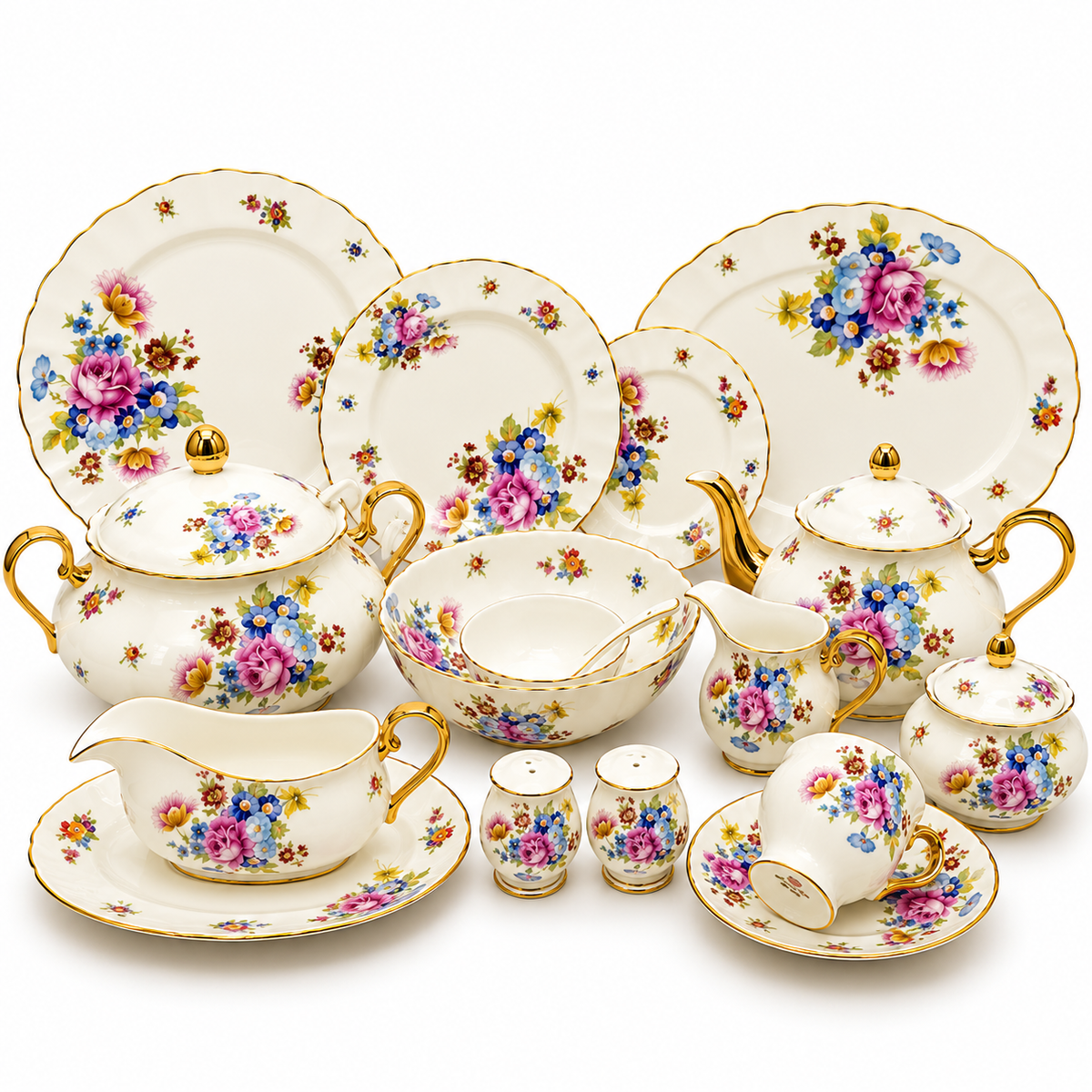 Royal Albert 75 Pcs Dinner Set – Premium Wildflower Bone China Collection