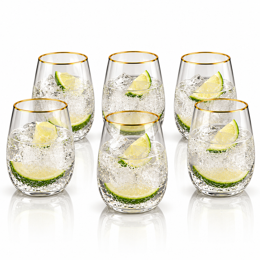 Danny Home Stemless Glass Cup Set – 450ml (6 Pcs)