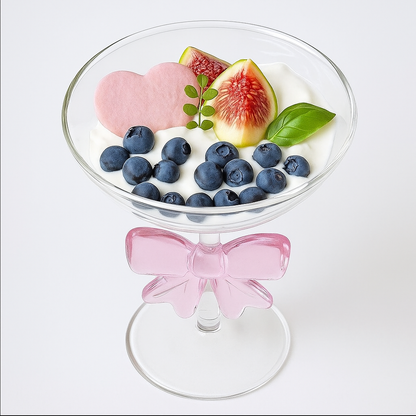 Pink Bow Dessert Glass