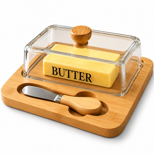 Premium Butter Keeper & Knife Holder With Acrylic Cover