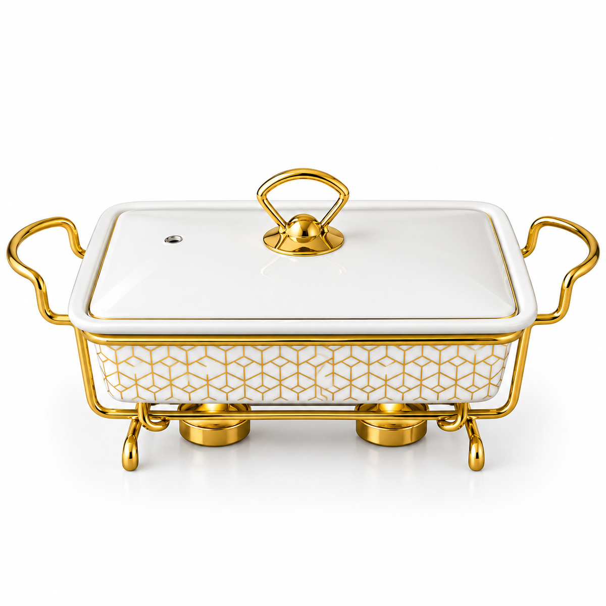 Brilliant Royal Elegance 11" Ceramic Casserole with Metal Stand