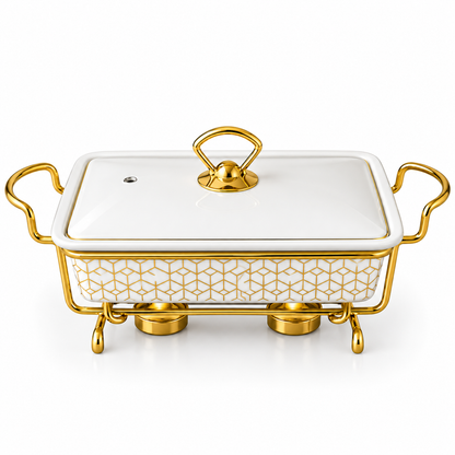 Brilliant Royal Elegance 11" Ceramic Casserole with Metal Stand