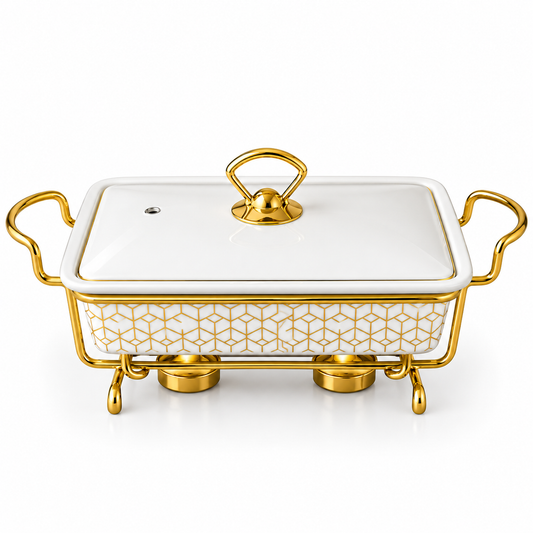 Brilliant Royal Elegance 11" Ceramic Casserole with Metal Stand