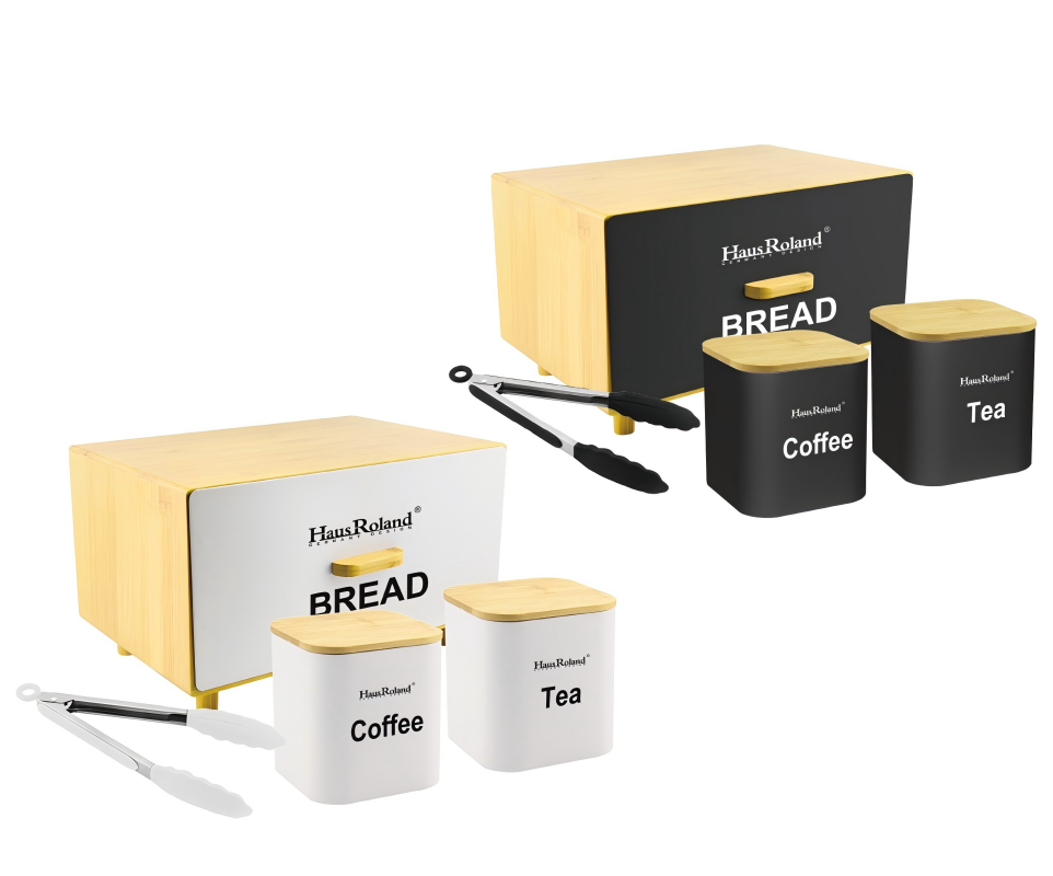 HausRoland 4-Piece Bread Box Set - White