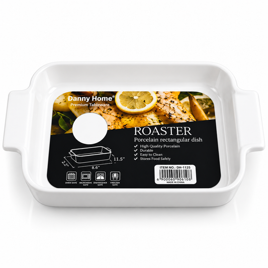 Danny Home Rectangular Porcelain Ovenware Dish – 11.5 Inch