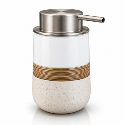 Contemporary Ceramic Soap Dispenser with Silver Pump